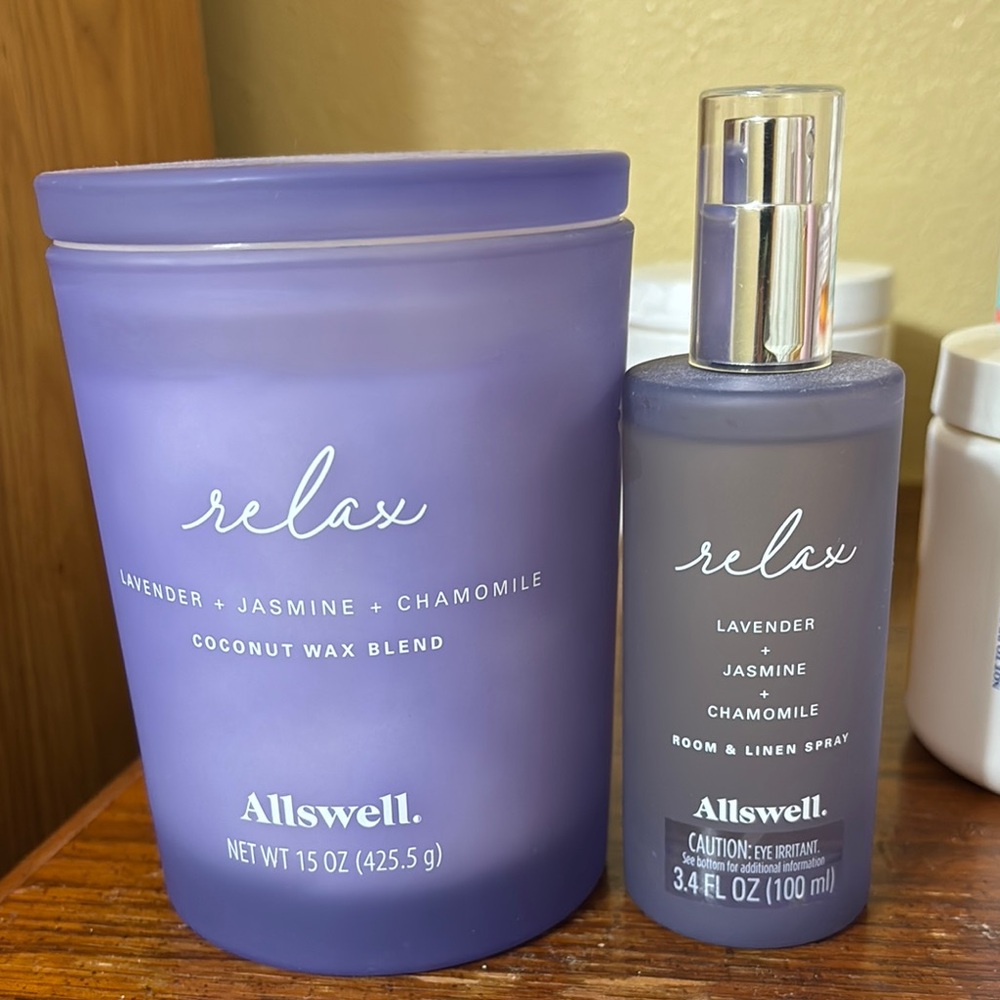 Swell Lavender Jasmine Chamomile Candle and Spray Set